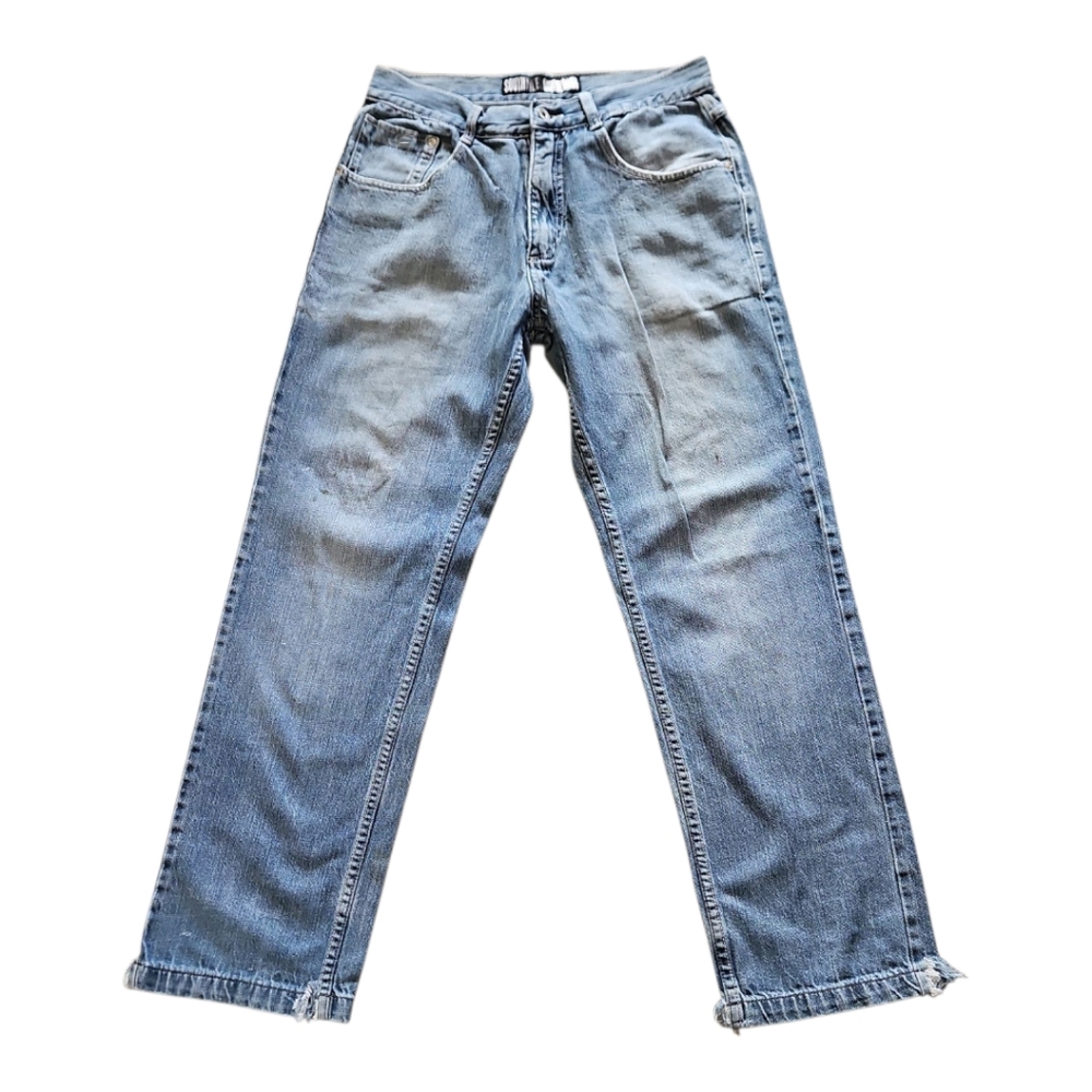 Southpole Loose Fit Vintage Jeans. Applique On Pockets Mens 34/32